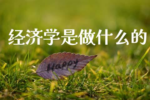 经济学是做什么的_https://wap.yjjixie.cn_证券市场_第1张