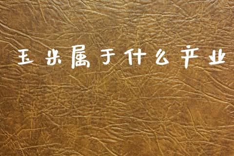 玉米属于什么产业_https://wap.yjjixie.cn_保险理财_第1张