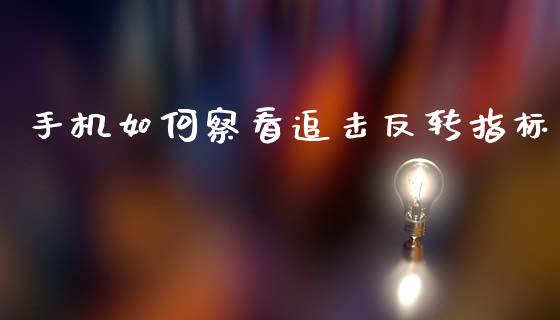 手机如何察看追击反转指标_https://wap.yjjixie.cn_保险理财_第1张