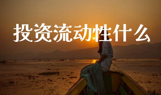 投资流动性什么_https://wap.yjjixie.cn_保险理财_第1张