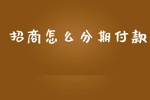 招商怎么分期付款_https://wap.yjjixie.cn_证券市场_第1张