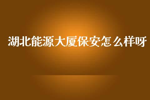 湖北能源大厦保安怎么样呀_https://wap.yjjixie.cn_保险理财_第1张