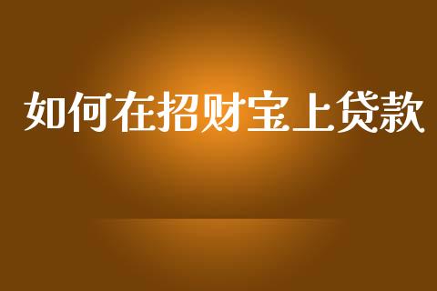 如何在招财宝上贷款_https://wap.yjjixie.cn_港股行情_第1张