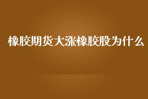 橡胶期货大涨橡胶股为什么_https://wap.yjjixie.cn_保险理财_第1张