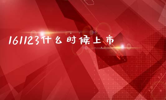 161123什么时候上市_https://wap.yjjixie.cn_港股行情_第1张