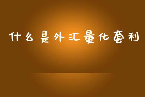 什么是外汇量化套利_https://wap.yjjixie.cn_证券市场_第1张
