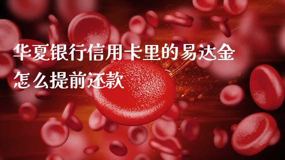 华夏银行信用卡里的易达金怎么提前还款_https://wap.yjjixie.cn_证券市场_第1张