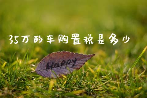 35万的车购置税是多少_https://wap.yjjixie.cn_保险理财_第1张