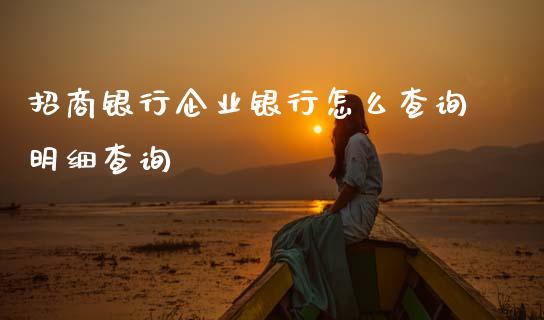 招商银行企业银行怎么查询明细查询_https://wap.yjjixie.cn_港股行情_第1张
