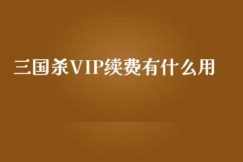 三国杀VIP续费有什么用_https://wap.yjjixie.cn_证券市场_第1张