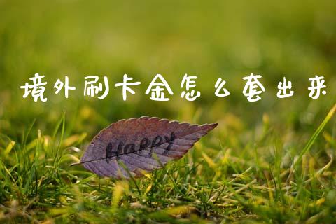 境外刷卡金怎么套出来_https://wap.yjjixie.cn_商业资讯_第1张