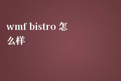 wmf bistro 怎么样_https://wap.yjjixie.cn_证券市场_第1张