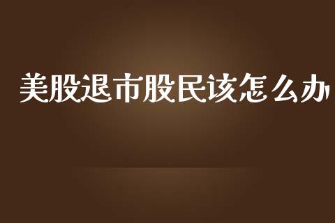 美股退市股民该怎么办_https://wap.yjjixie.cn_保险理财_第1张
