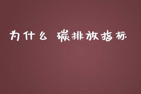 为什么 碳排放指标_https://wap.yjjixie.cn_商业资讯_第1张