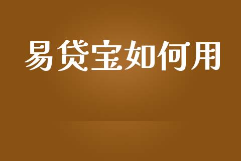 易贷宝如何用_https://wap.yjjixie.cn_证券市场_第1张
