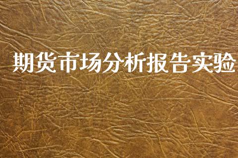 期货市场分析报告实验_https://wap.yjjixie.cn_保险理财_第1张
