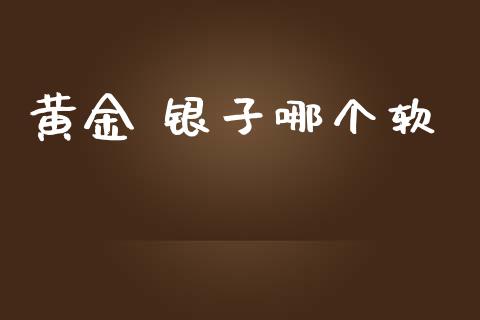 黄金 银子哪个软_https://wap.yjjixie.cn_保险理财_第1张