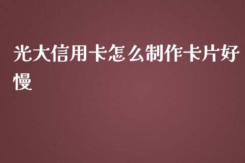 光大信用卡怎么制作卡片好慢_https://wap.yjjixie.cn_保险理财_第1张