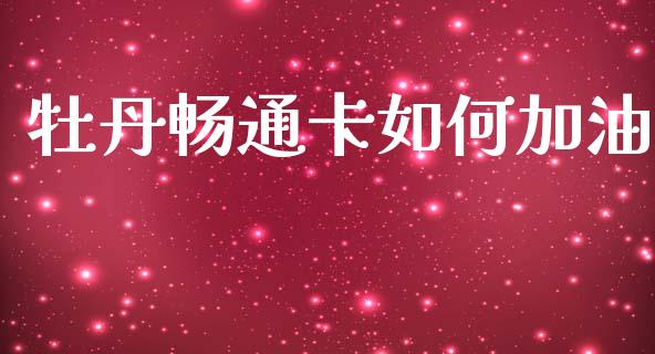 牡丹畅通卡如何加油_https://wap.yjjixie.cn_港股行情_第1张