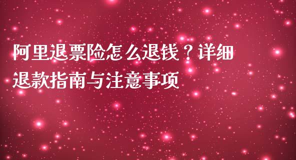阿里退票险怎么退钱？详细退款指南与注意事项_https://wap.yjjixie.cn_港股行情_第1张