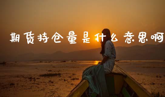 期货持仓量是什么意思啊_https://wap.yjjixie.cn_保险理财_第1张