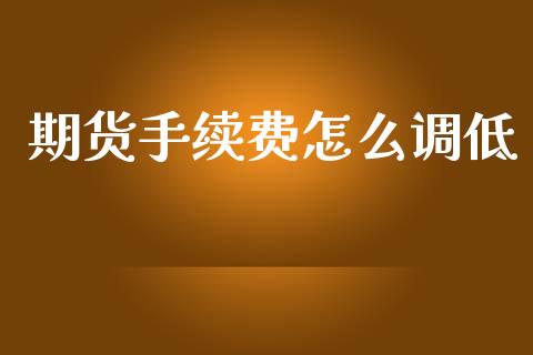 期货手续费怎么调低_https://wap.yjjixie.cn_证券市场_第1张