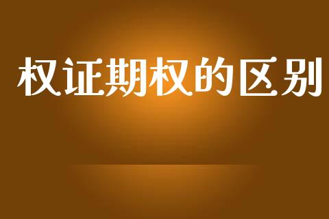权证期权的区别_https://wap.yjjixie.cn_保险理财_第1张