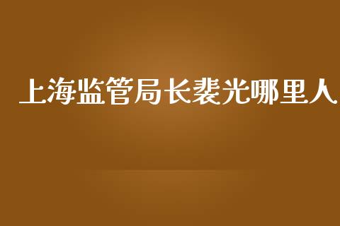 上海监管局长裴光哪里人_https://wap.yjjixie.cn_商业资讯_第1张