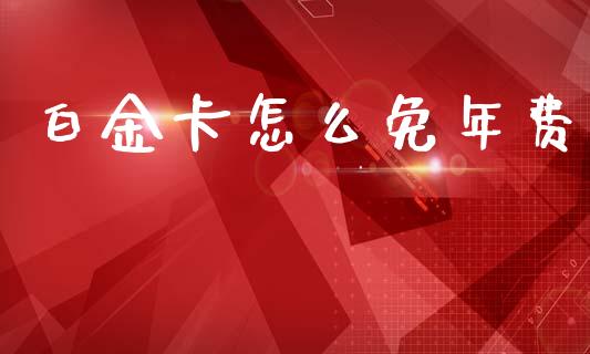 白金卡怎么免年费_https://wap.yjjixie.cn_港股行情_第1张