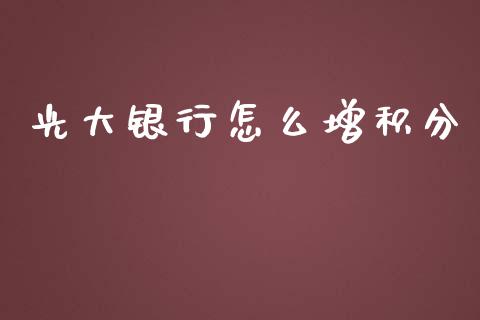 光大银行怎么增积分_https://wap.yjjixie.cn_港股行情_第1张
