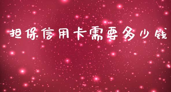 担保信用卡需要多少钱_https://wap.yjjixie.cn_港股行情_第1张