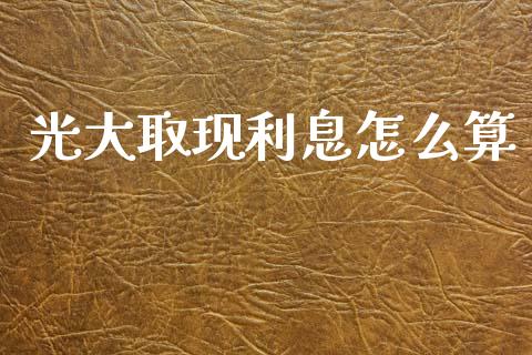 光大取现利息怎么算_https://wap.yjjixie.cn_保险理财_第1张