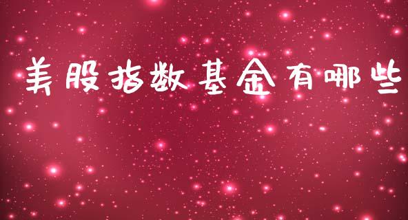 美股指数基金有哪些_https://wap.yjjixie.cn_港股行情_第1张