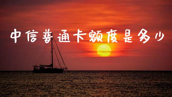 中信普通卡额度是多少_https://wap.yjjixie.cn_保险理财_第1张