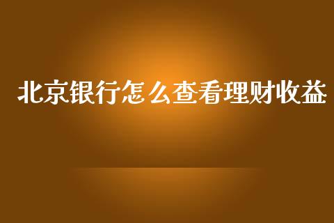 北京银行怎么查看理财收益_https://wap.yjjixie.cn_港股行情_第1张