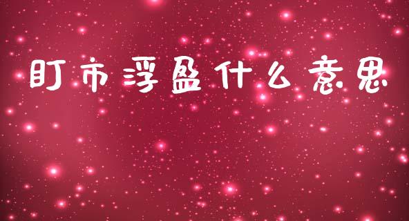 盯市浮盈什么意思_https://wap.yjjixie.cn_保险理财_第1张