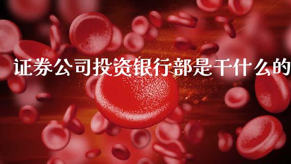 证券公司投资银行部是干什么的_https://wap.yjjixie.cn_港股行情_第1张
