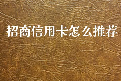 招商信用卡怎么推荐_https://wap.yjjixie.cn_保险理财_第1张