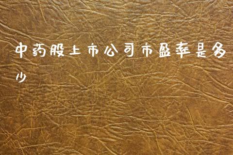 中药股上市公司市盈率是多少_https://wap.yjjixie.cn_港股行情_第1张