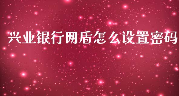 兴业银行网盾怎么设置密码_https://wap.yjjixie.cn_港股行情_第1张