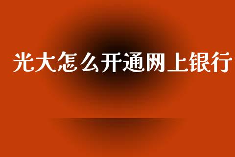 光大怎么开通网上银行_https://wap.yjjixie.cn_保险理财_第1张