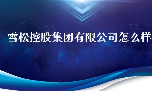 雪松控股集团有限公司怎么样_https://wap.yjjixie.cn_证券市场_第1张