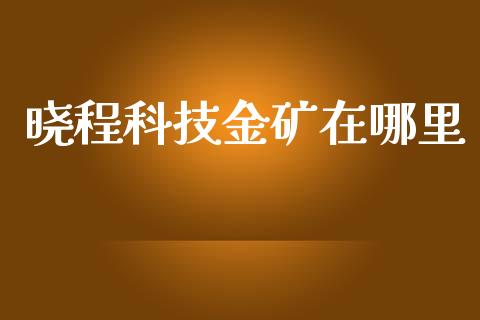 晓程科技金矿在哪里_https://wap.yjjixie.cn_保险理财_第1张