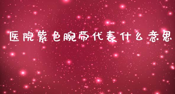 医院紫色腕带代表什么意思_https://wap.yjjixie.cn_商业资讯_第1张