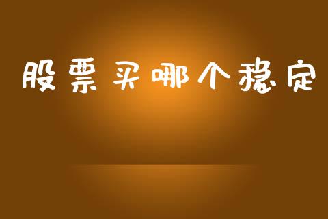 股票买哪个稳定_https://wap.yjjixie.cn_保险理财_第1张