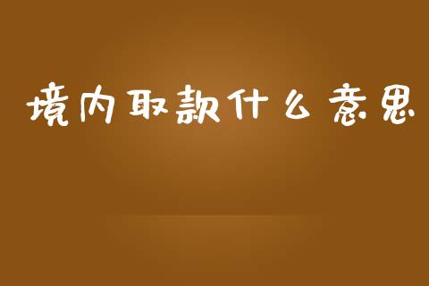 境内取款什么意思_https://wap.yjjixie.cn_证券市场_第1张