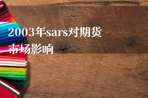 2003年sars对期货市场影响_https://wap.yjjixie.cn_证券市场_第1张