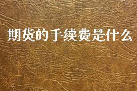 期货的手续费是什么_https://wap.yjjixie.cn_保险理财_第1张