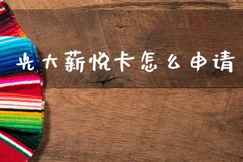 光大薪悦卡怎么申请_https://wap.yjjixie.cn_商业资讯_第1张