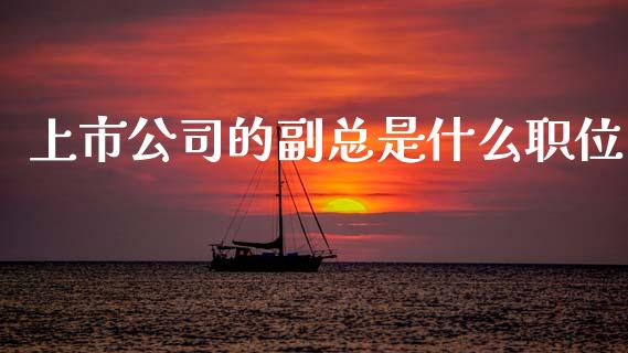 上市公司的副总是什么职位_https://wap.yjjixie.cn_商业资讯_第1张
